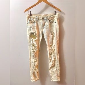 Rag & bone white wash very shredded skinny jeans